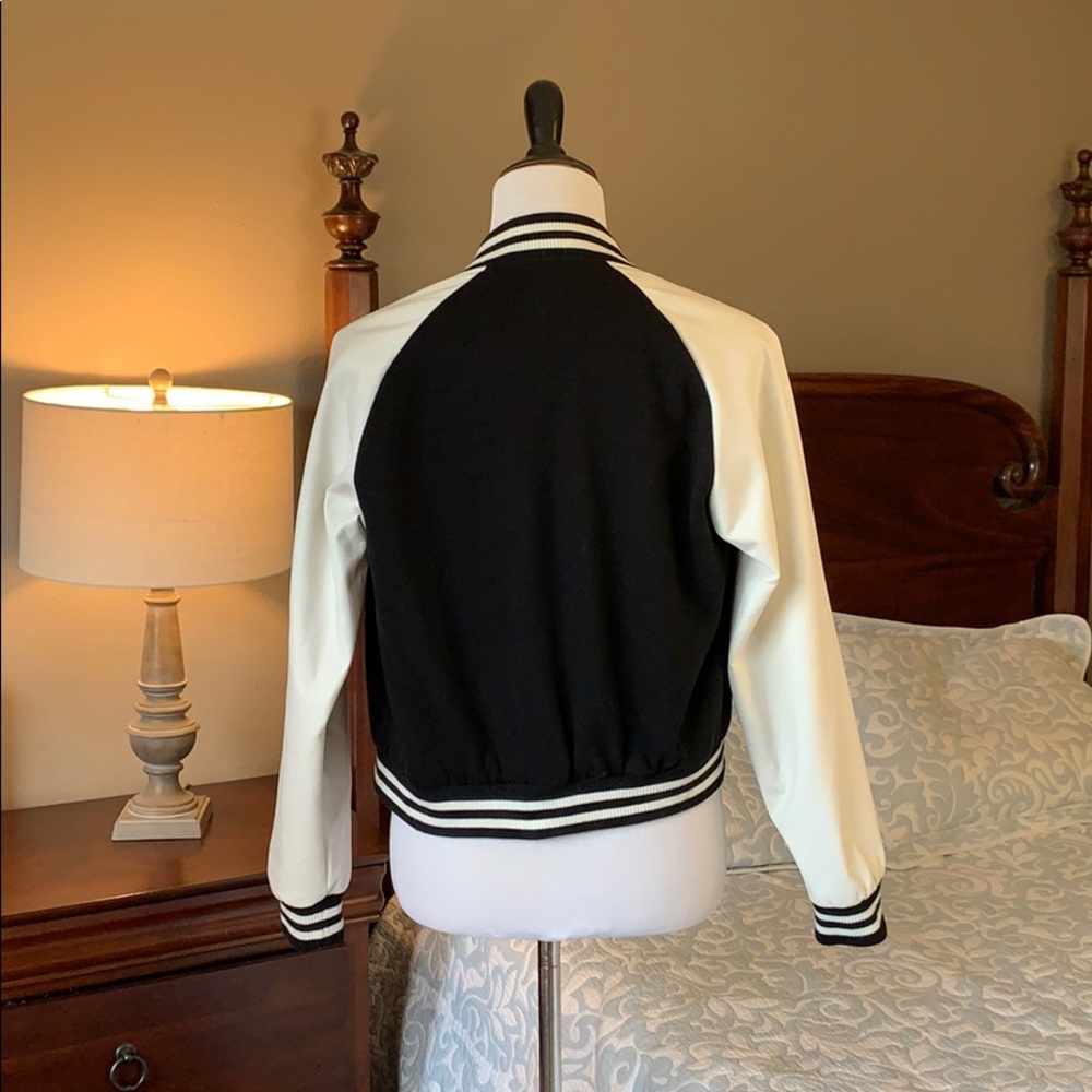 Black and white bomber/letter jacket size small - Picture 6 of 8